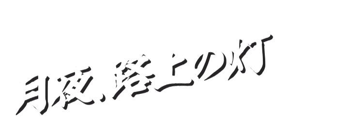 月夜、路上の灯